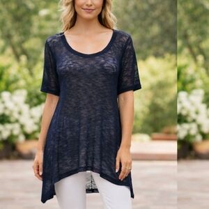 Nally & Millie Sheer Knit Tunic Top – Size M NWT